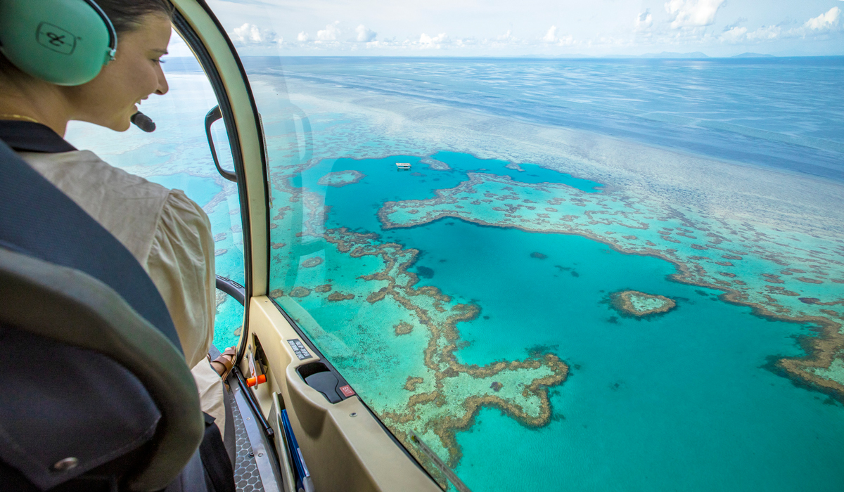 Helicopter flight over Heart Reef with Hamilton Island Air | things to do couples Queensland Helicopter flight over Heart Reef with Hamilton Island Air | things to do couples Queensland