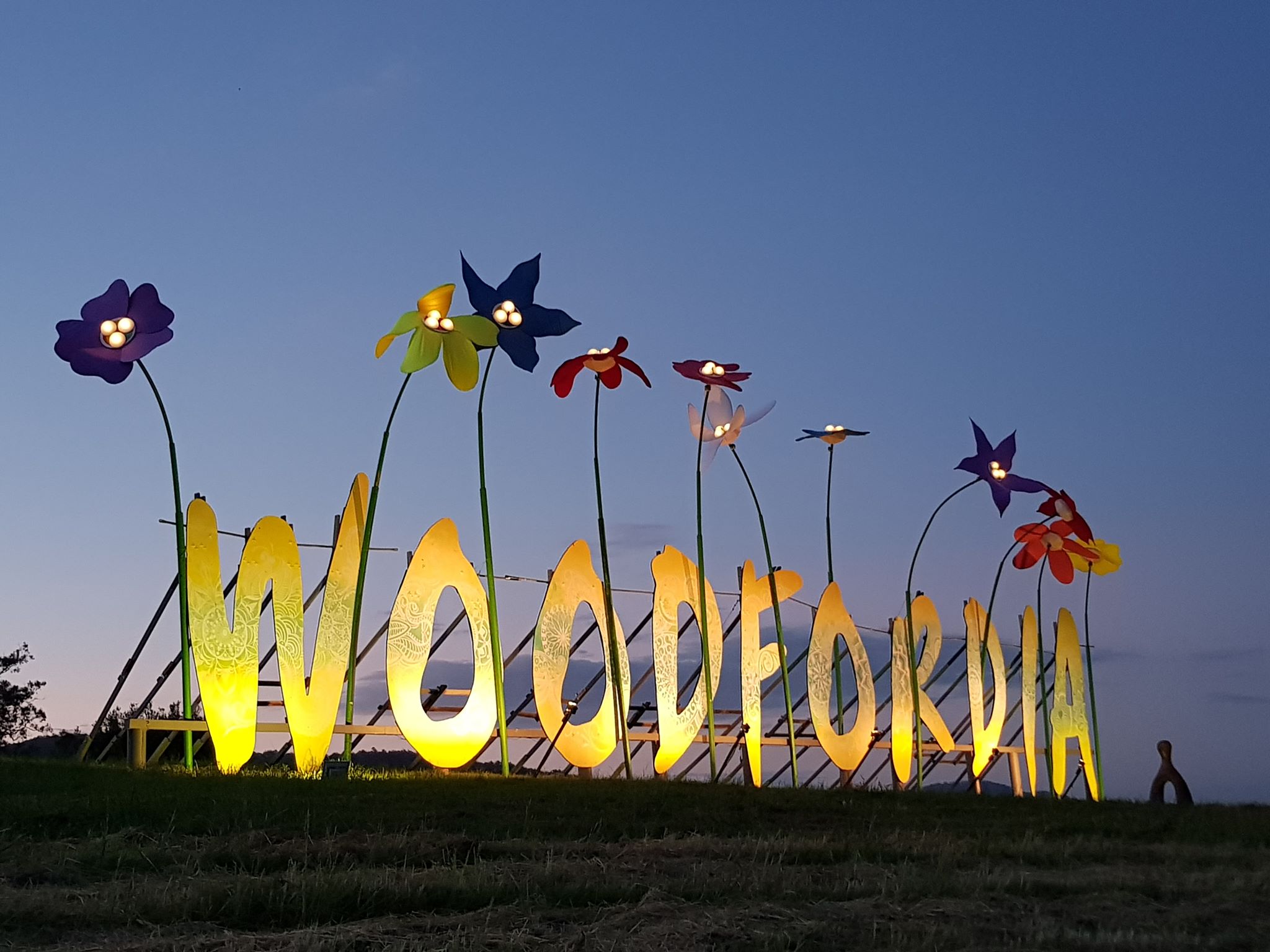 Huge sign saying Woodfordia