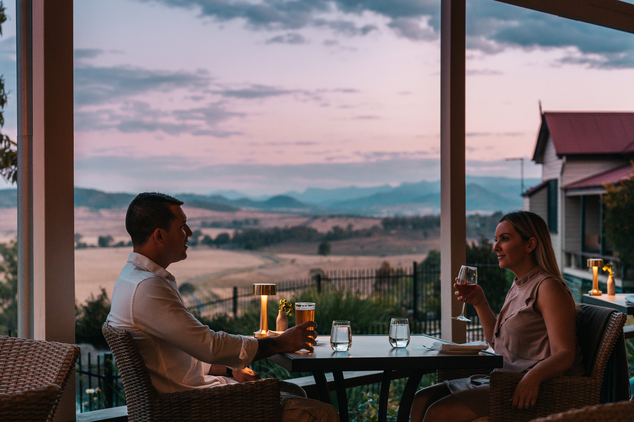 Alfresco dining on the homestead balcony, Spicers Hidden Vale Alfresco dining on the homestead balcony, Spicers Hidden Vale