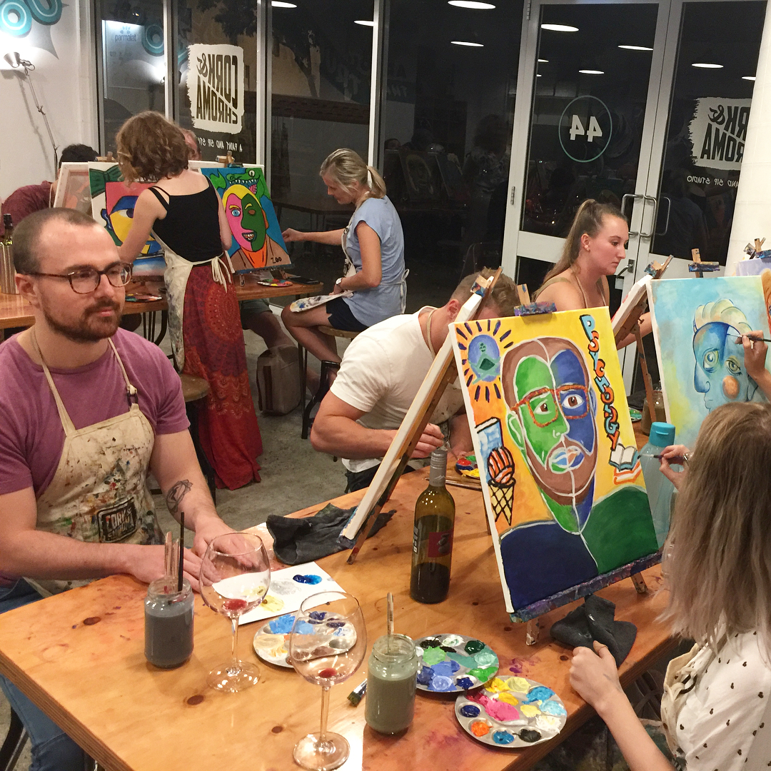 Cork & Chroma paint and sip art class | Best things to do with friends Brisbane Cork & Chroma paint and sip art class | Best things to do with friends Brisbane