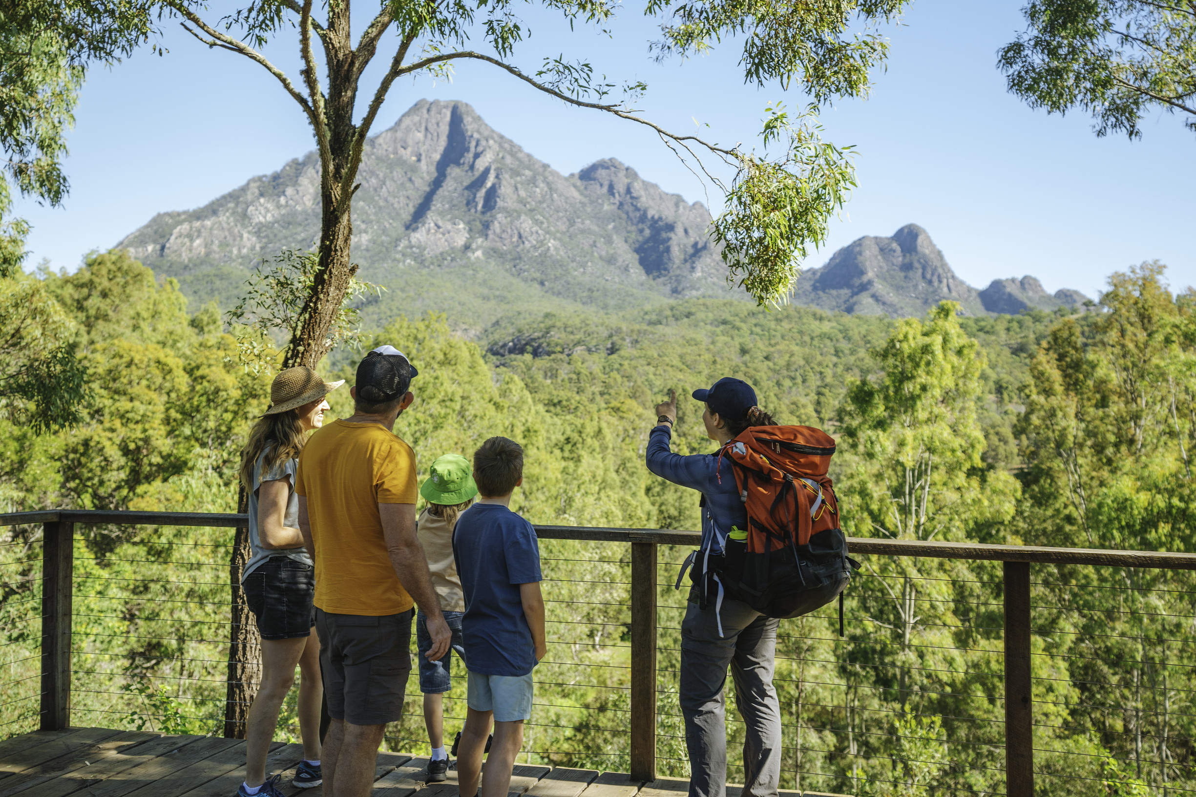 Family experiencing a guided walk 