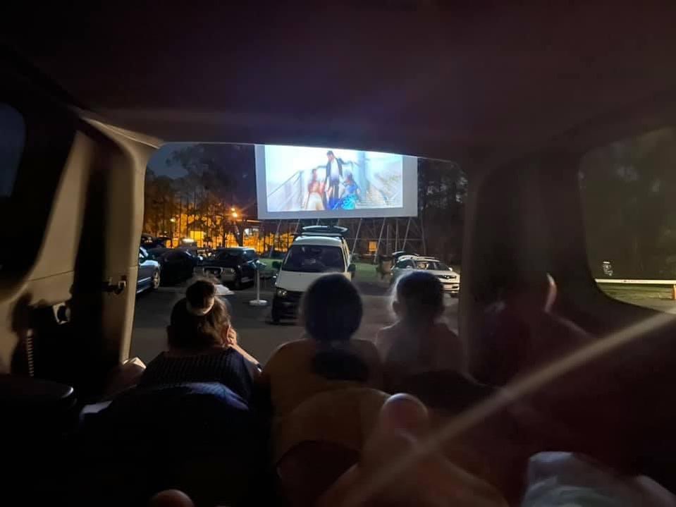Kids watching movie Yatala Drive In Theatre Kids watching movie Yatala Drive In Theatre