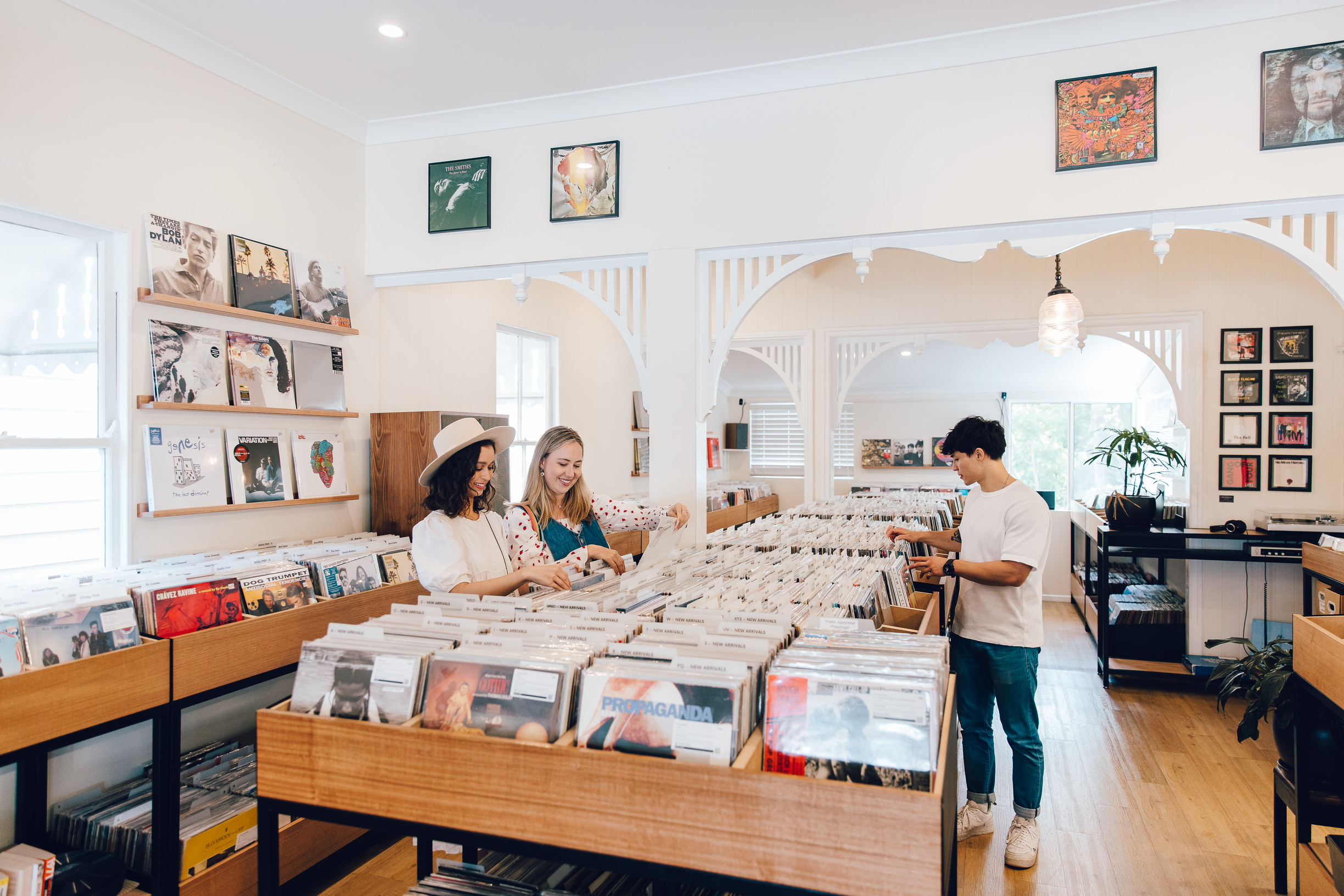 Friends shopping for vinyl records at Dutch Vinyl Paddington | things to do when it rains Brisbane