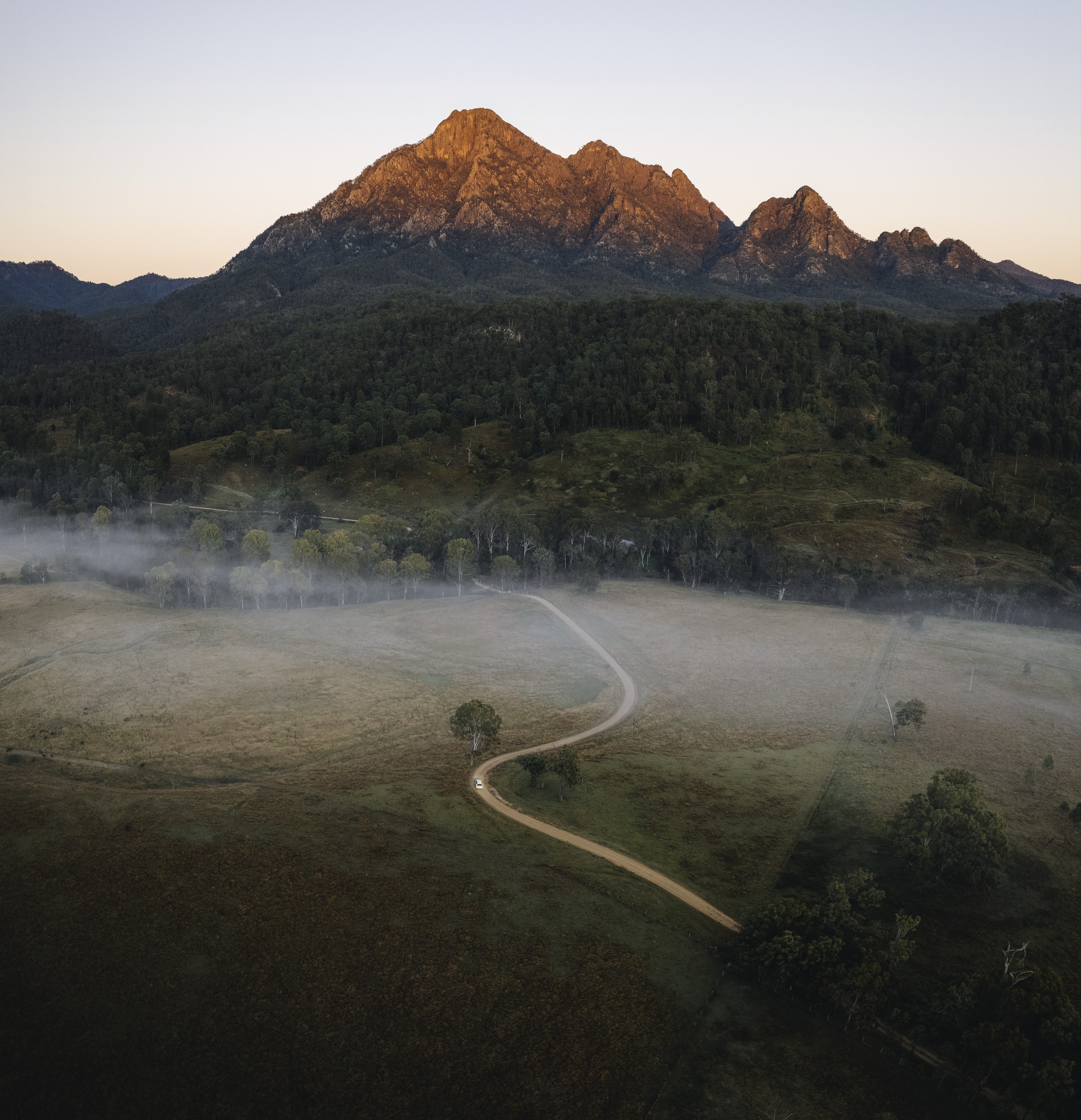 View of Mount Barney at sunrise View of Mount Barney at sunrise
