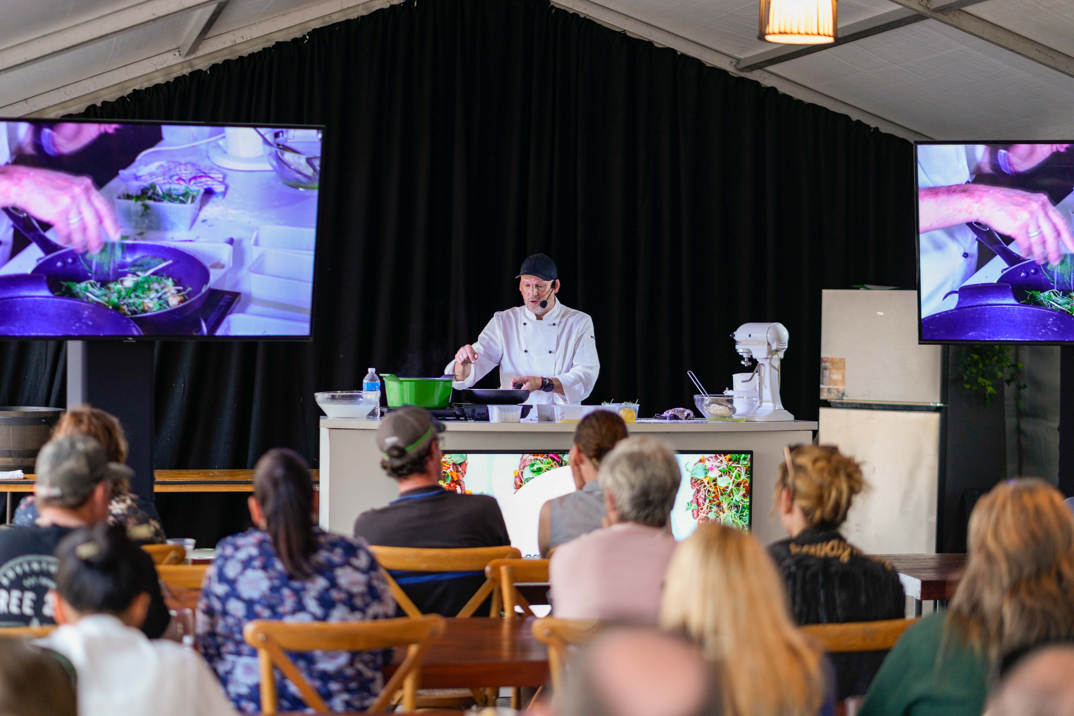 Celebrity chef Matt Golinski on stage for a food demonstration during Capricorn Food and Wine Festival in Rockhampton Celebrity chef Matt Golinski on stage for a food demonstration during Capricorn Food and Wine Festival in Rockhampton