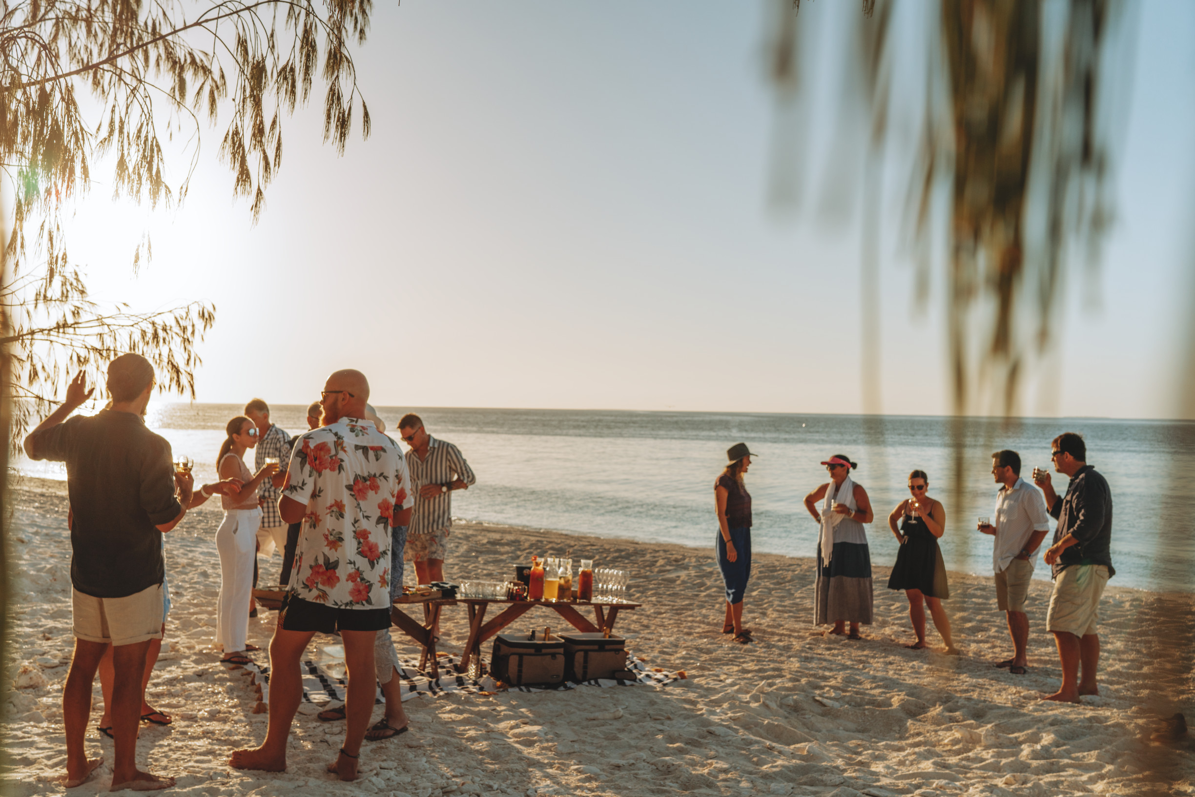 Sunset drinks with retreat guests Wilson Island | Why visit Wilson Island Sunset drinks with retreat guests Wilson Island | Why visit Wilson Island