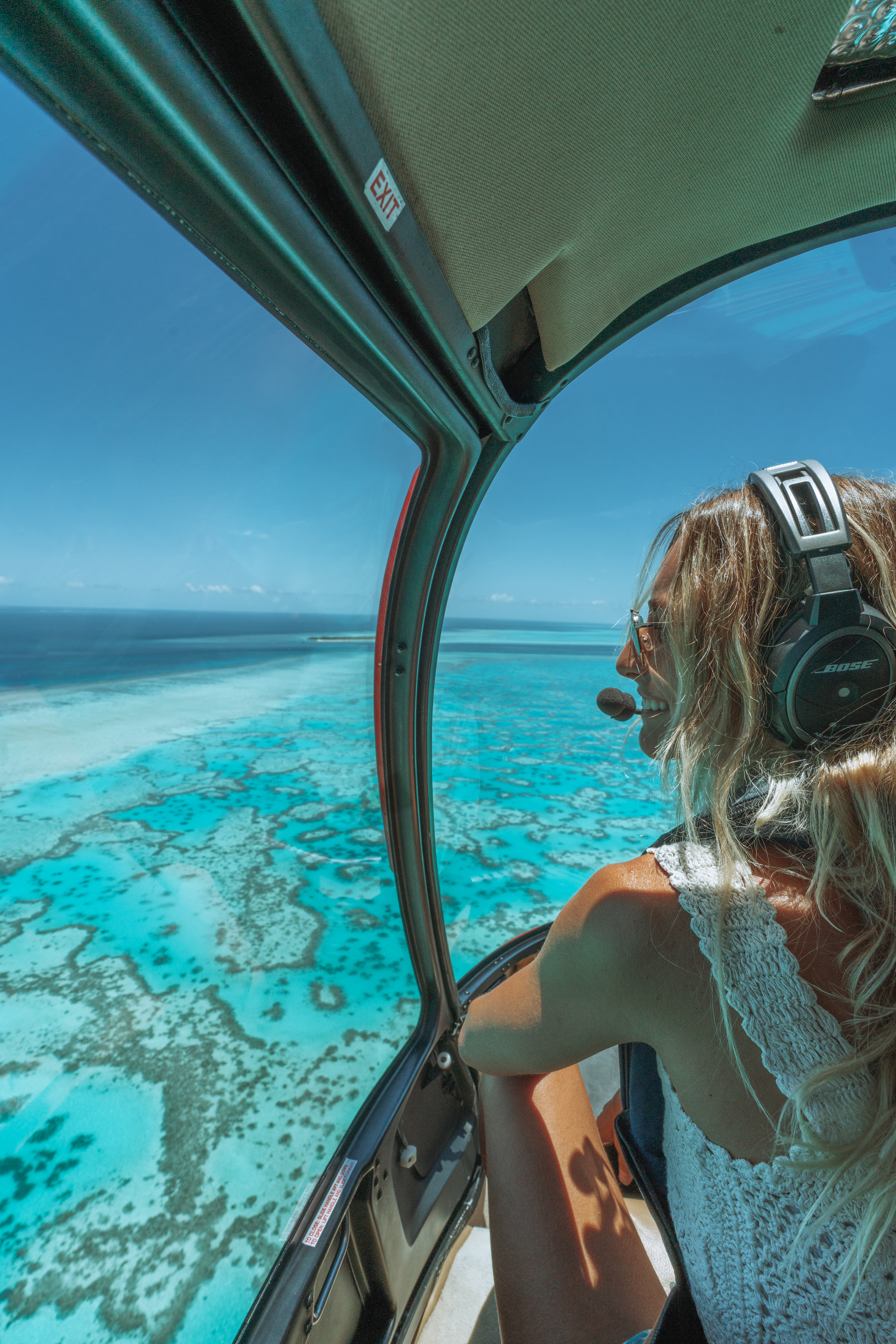 Helicopter over the reef below Heron Island | essential Queensland photo bucket list Helicopter over the reef below Heron Island | essential Queensland photo bucket list