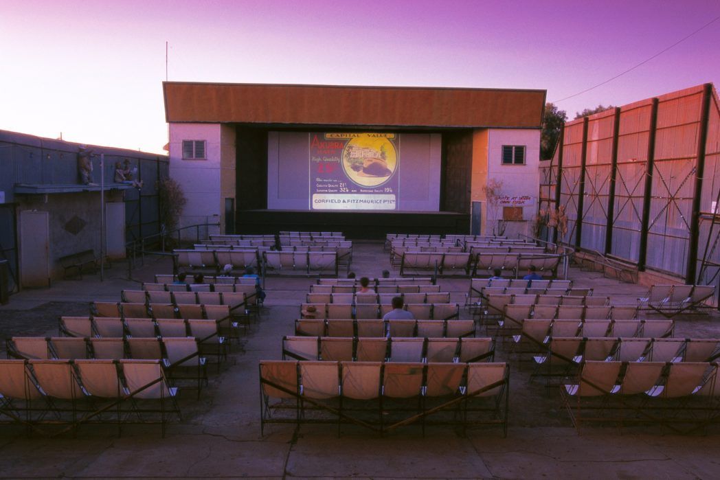 Aerial view of The Royal Open-Air Theatre Winton at twilight