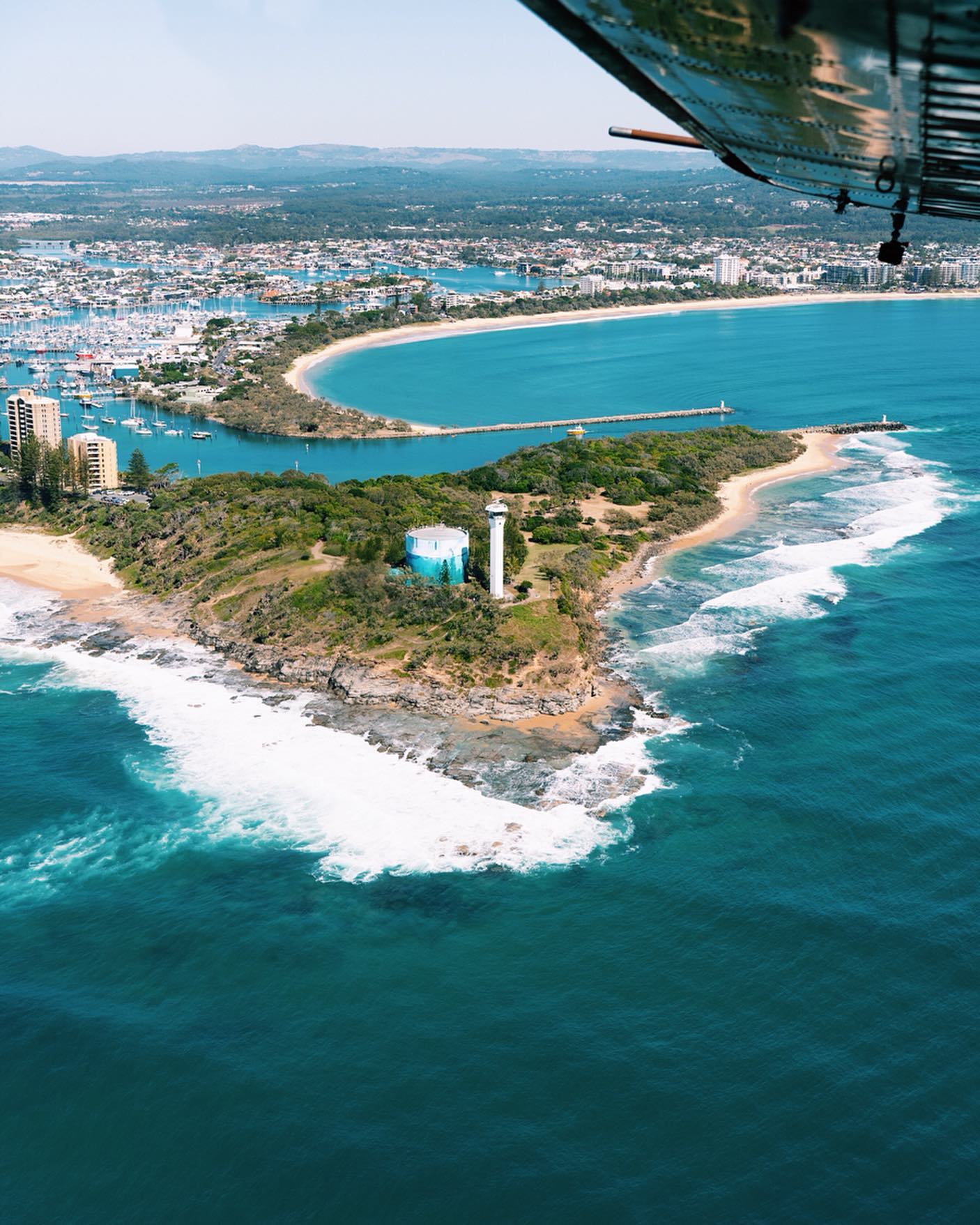 View of Sunshine Coast from window of Paradise Seaplanes View of Sunshine Coast from window of Paradise Seaplanes