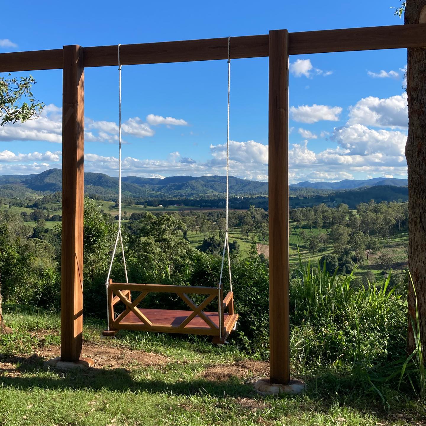 Swingset overlooking Kenilworth | Bluff Creek Campgrounds Kenilworth | camping with dogs near Brisbane Swingset overlooking Kenilworth | Bluff Creek Campgrounds Kenilworth | camping with dogs near Brisbane