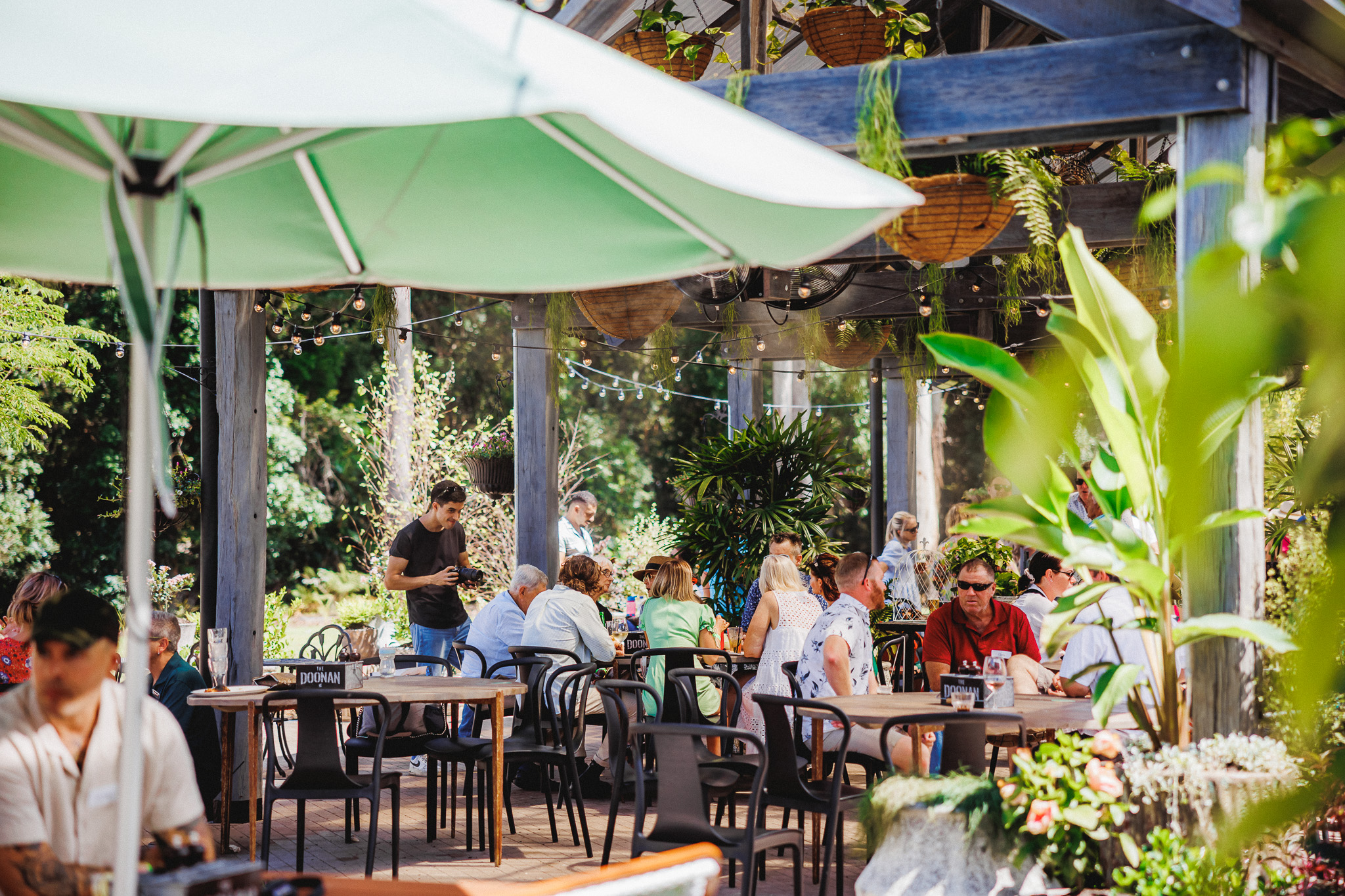Dining outdoors at The Doonan, Sunshine Coast