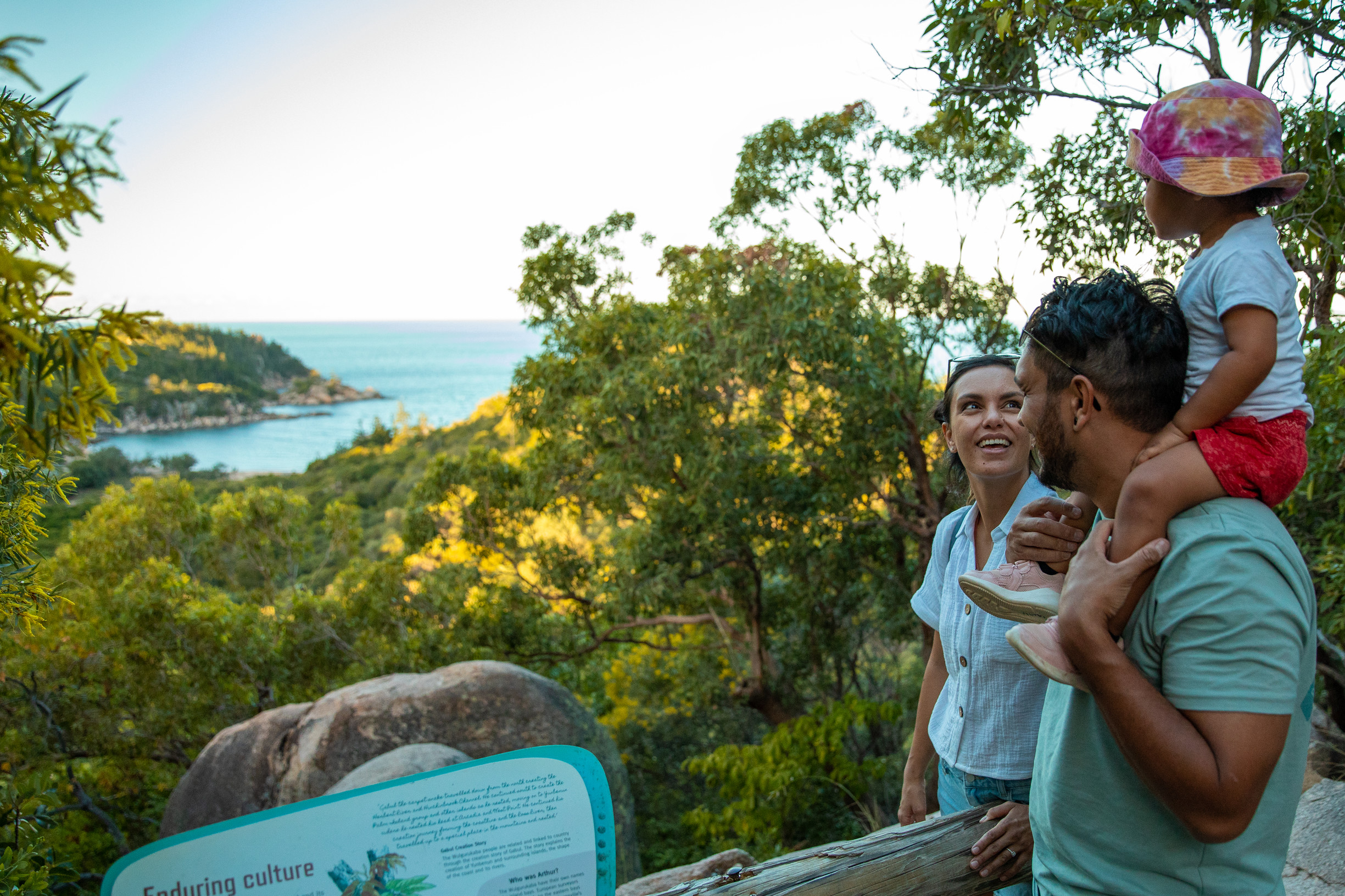 Family exploring the Forts walk on Magnetic Island