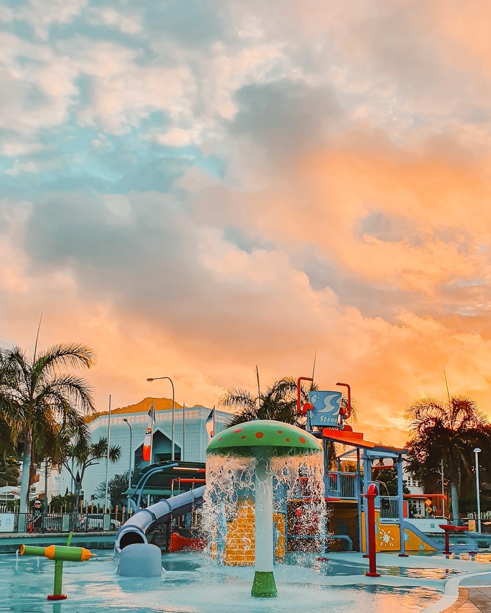 The Strand Water Park at sunset The Strand Water Park at sunset