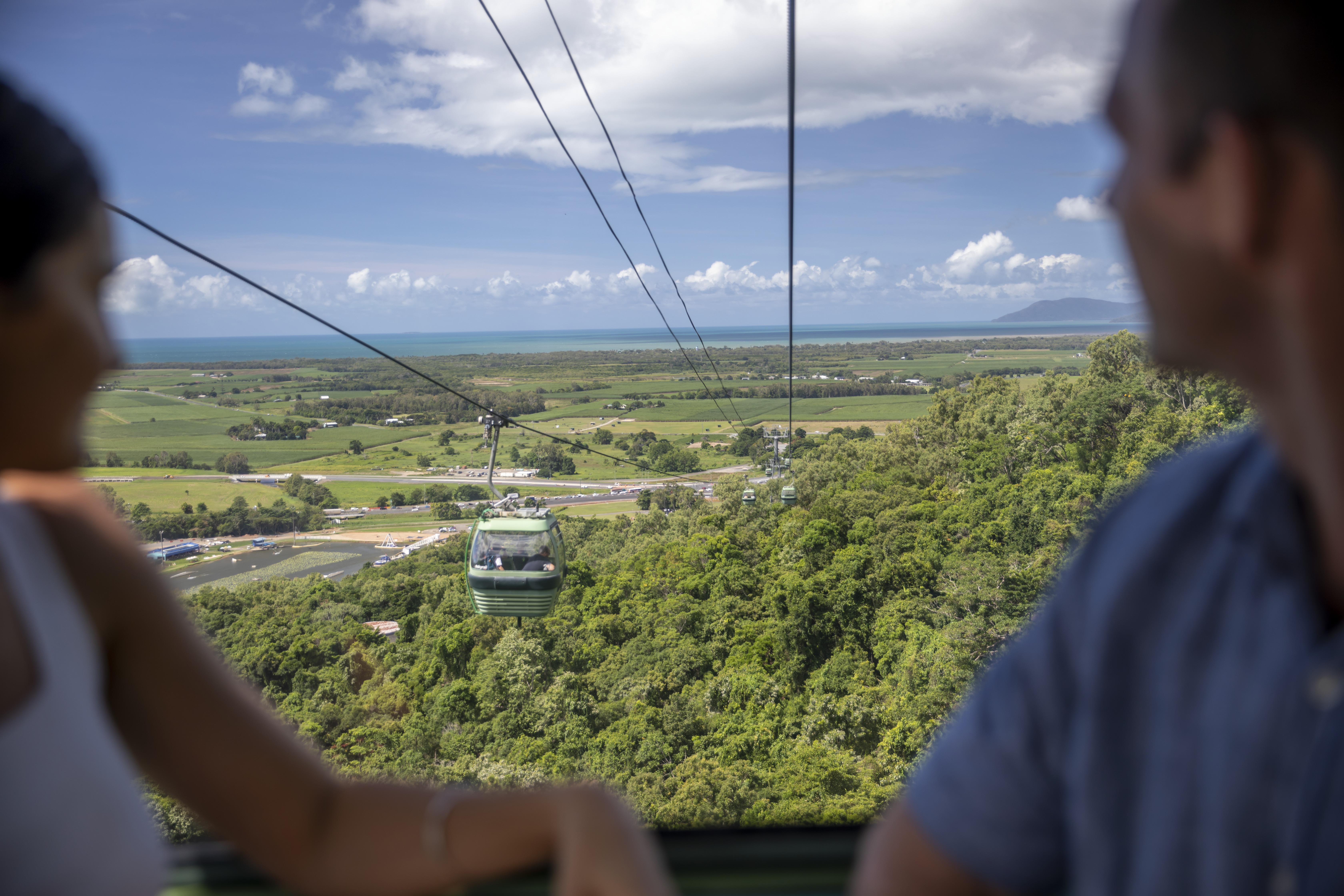 Couple riding in Skyrail Gondola