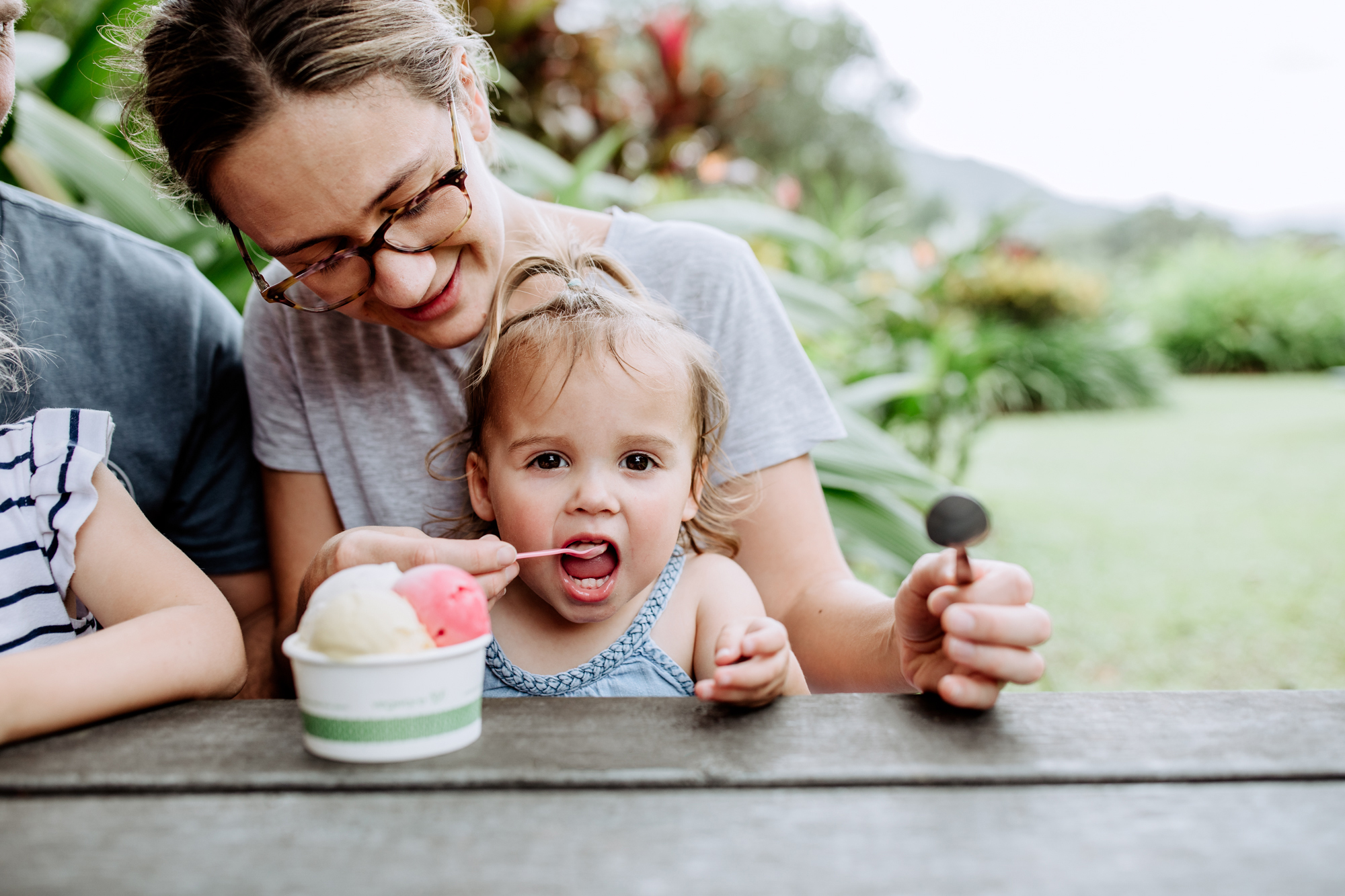 family at Daintree Ice Cream Company | How to plan your first holiday with a baby Queensland family at Daintree Ice Cream Company | How to plan your first holiday with a baby Queensland