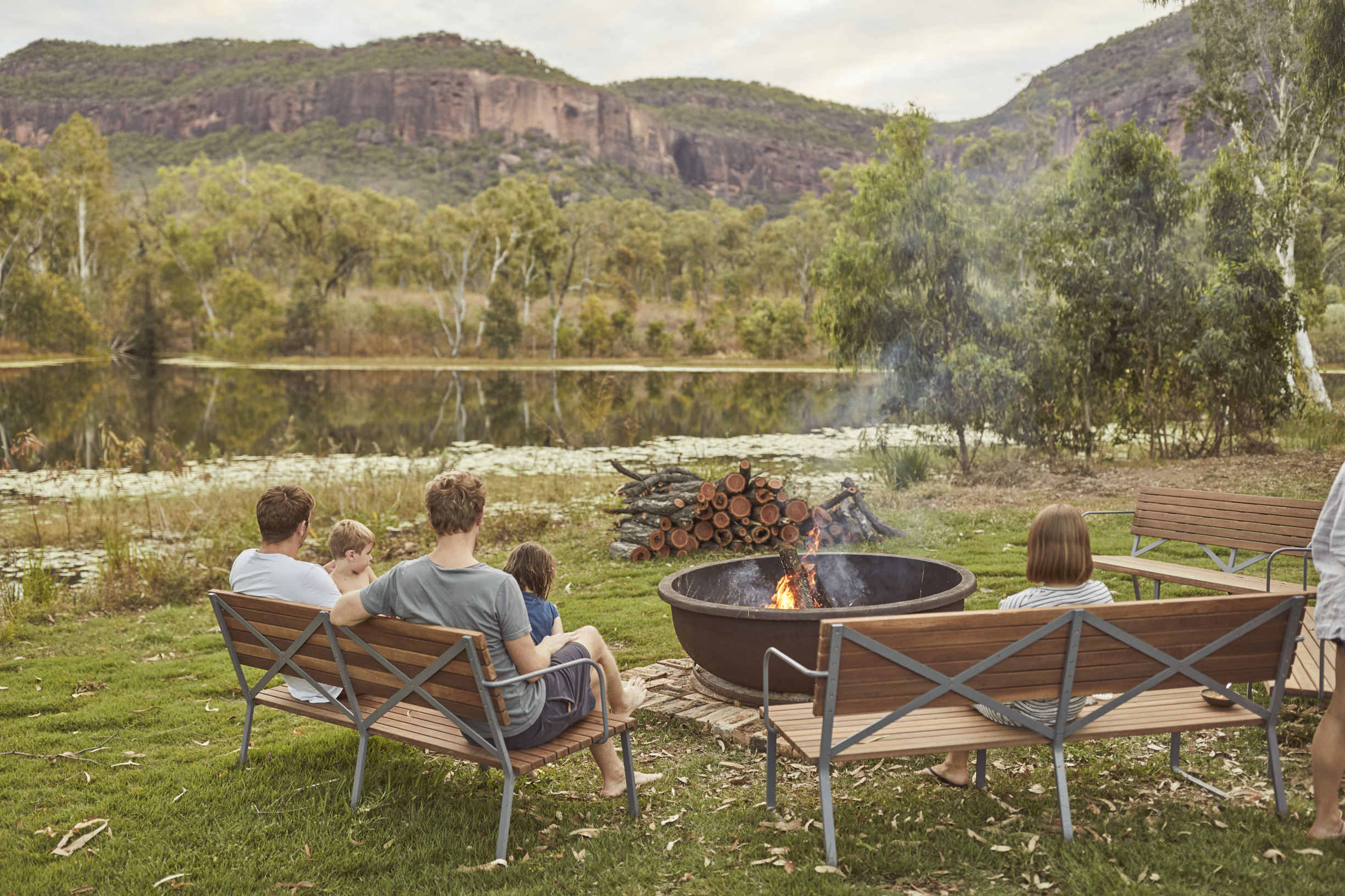 Family at fire pit Mount Mulligan Lodge | Queensland’s Best Luxury Stays for Families Family at fire pit Mount Mulligan Lodge | Queensland’s Best Luxury Stays for Families