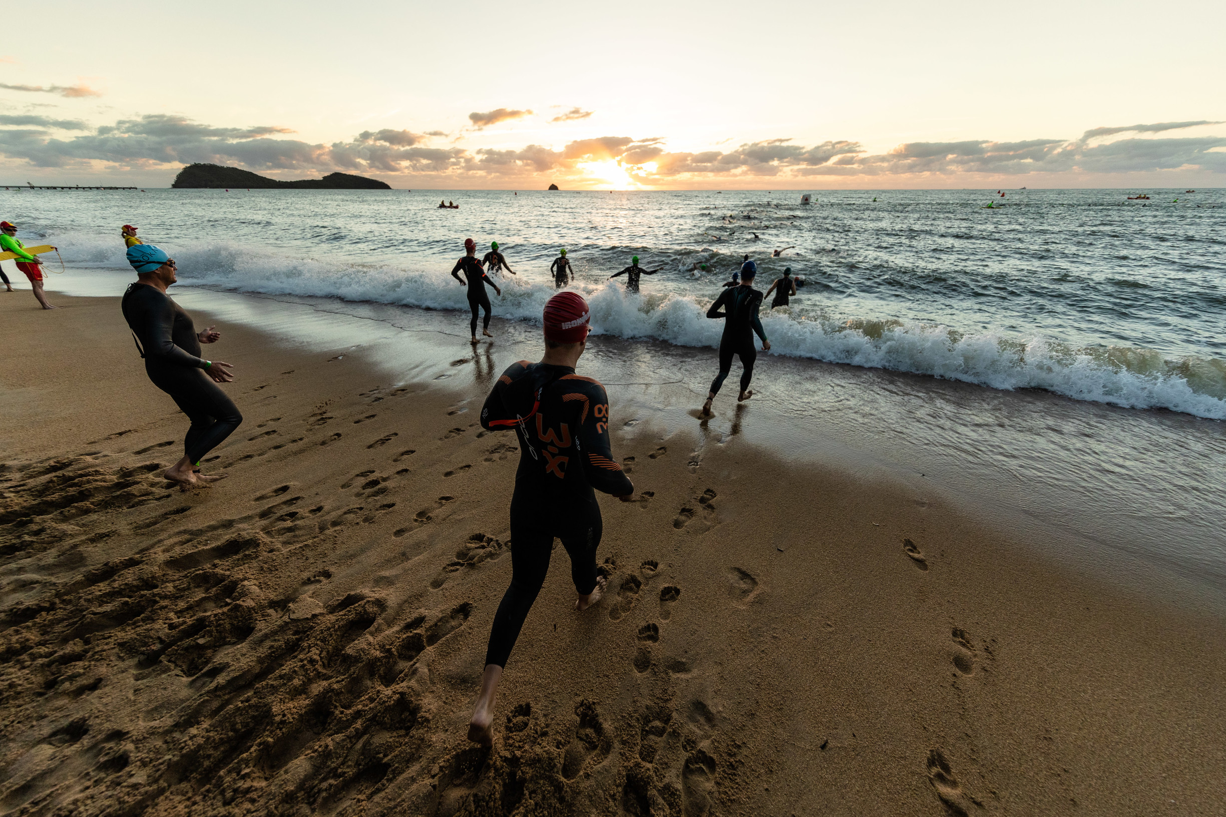 Swimmers participating in the Ironman Cairns Event | Cairns IRONMAN triathlon Swimmers participating in the Ironman Cairns Event | Cairns IRONMAN triathlon