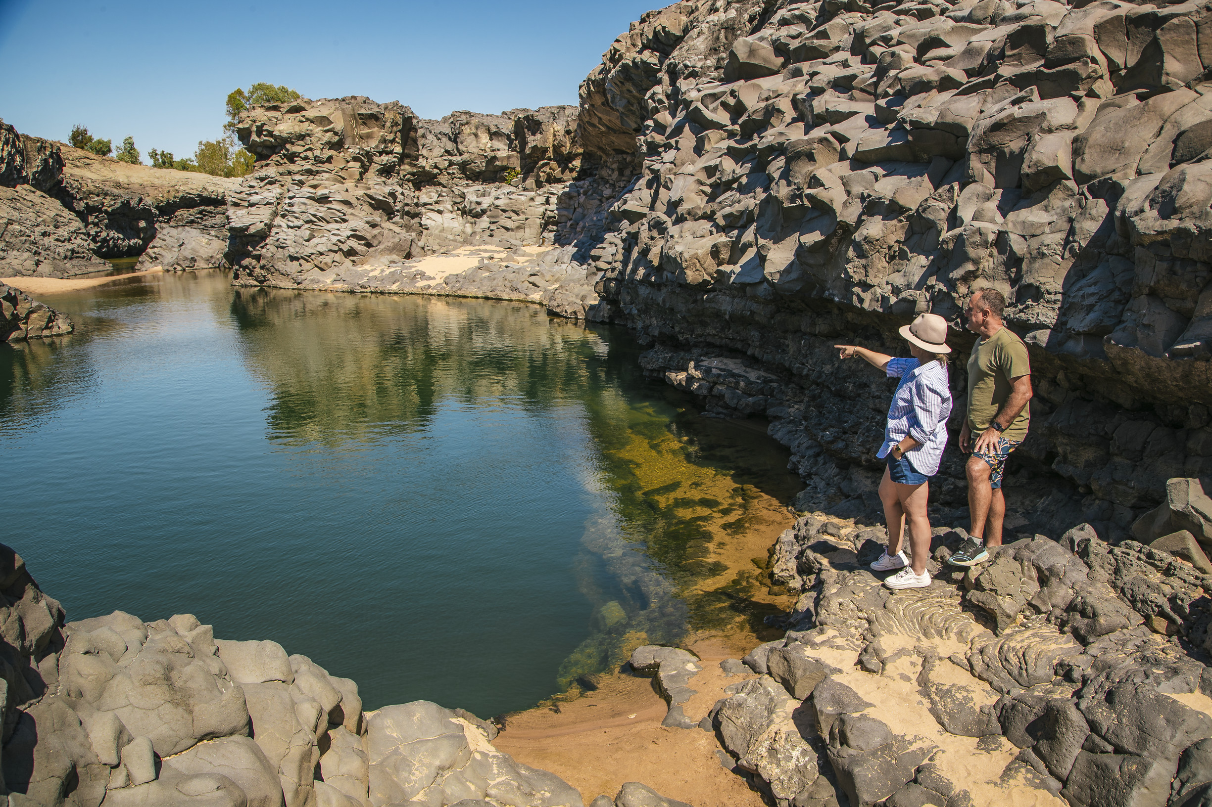 Family Exploring Copperfield Gorge Family Exploring Copperfield Gorge