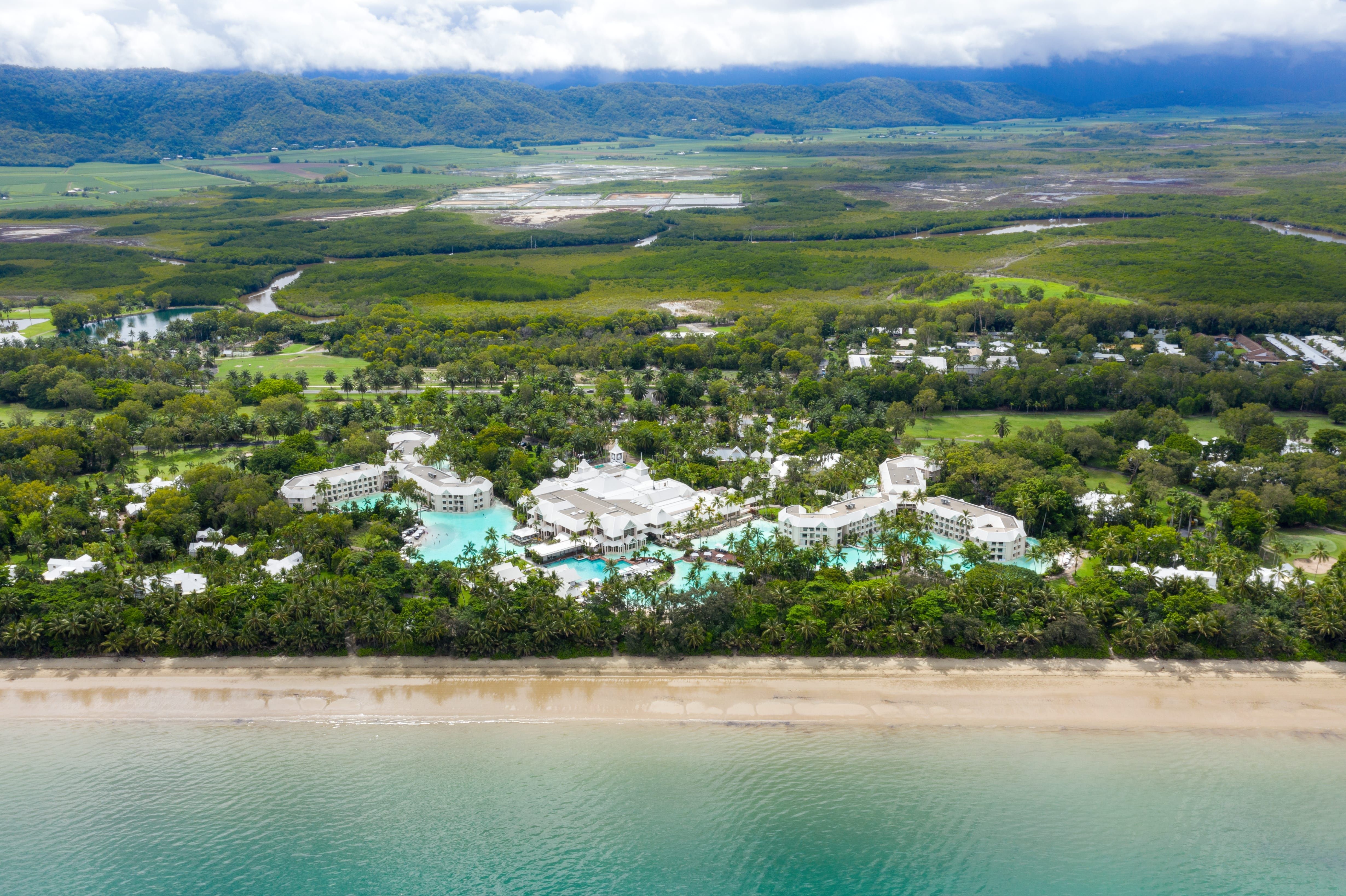 Aerial view of Sheraton Grand Mirage Resortt on 4 Mile Beach Aerial view of Sheraton Grand Mirage Resortt on 4 Mile Beach