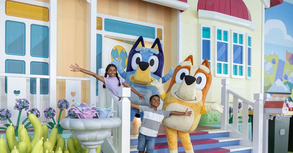 Kids enjoying Bluey's World with Bluey and Bingo Kids enjoying Bluey's World with Bluey and Bingo